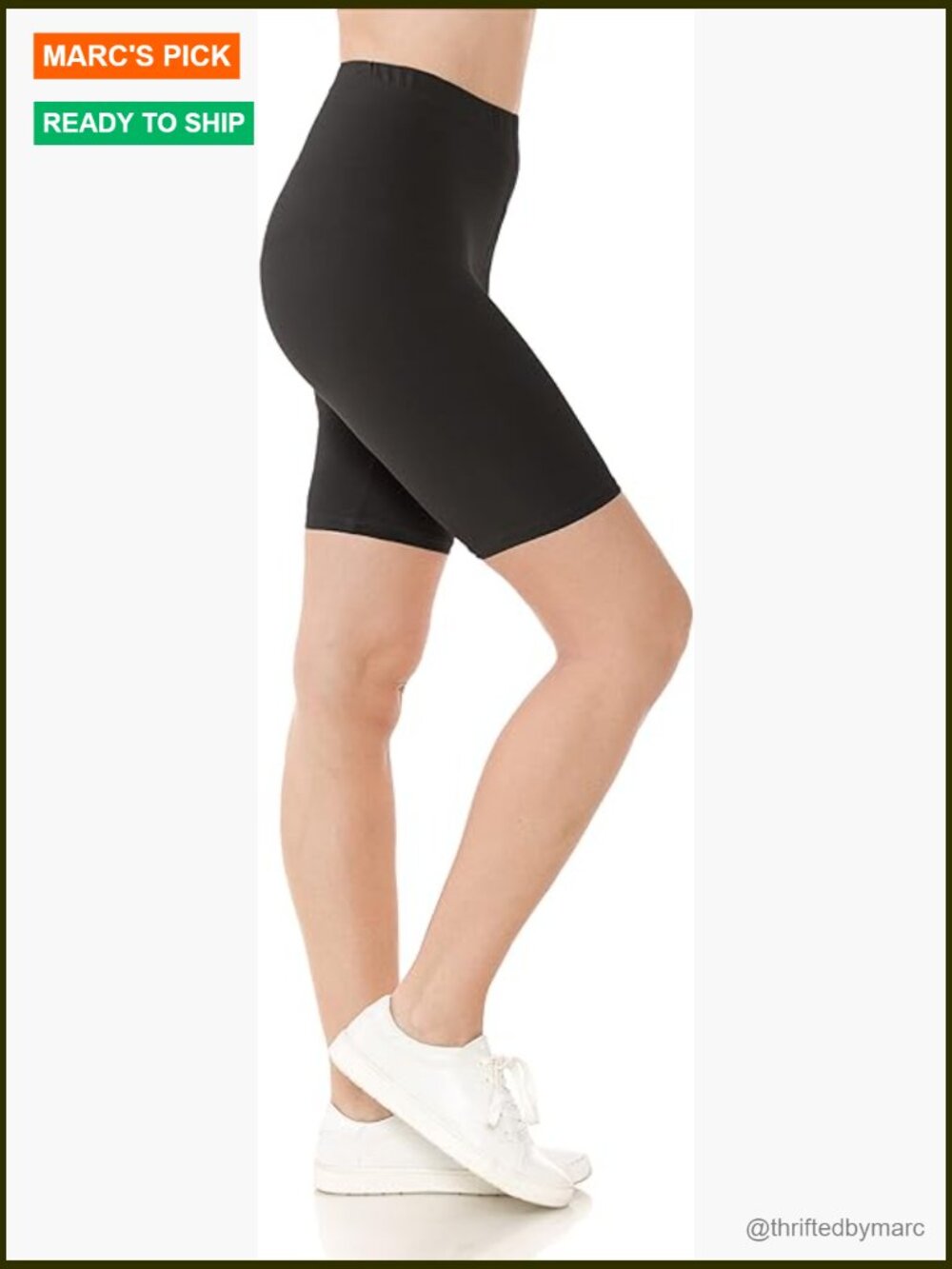 High Rise Biker Shorts 8" Inseam 3 Pockets 4-Way Stretch Athletic